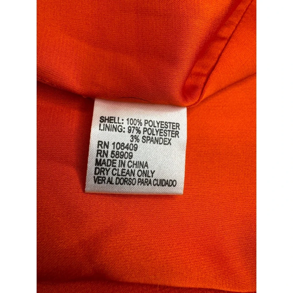 Gianni Bini‎ Maxi Dress Womens L Orange Sleeveless Chiffon Side Slit Formal